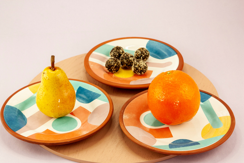 Fruits on Colorful Plates
